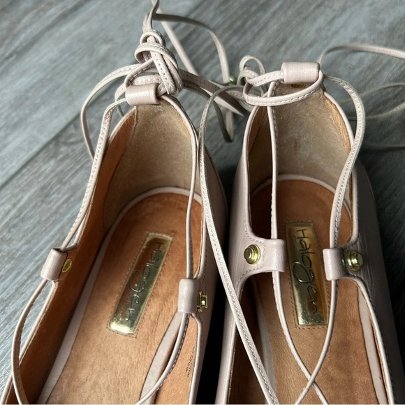 Halogen Ballet Flats Lace Up Ankle Ties Blush  Leather Boho - Picture 9 of 16